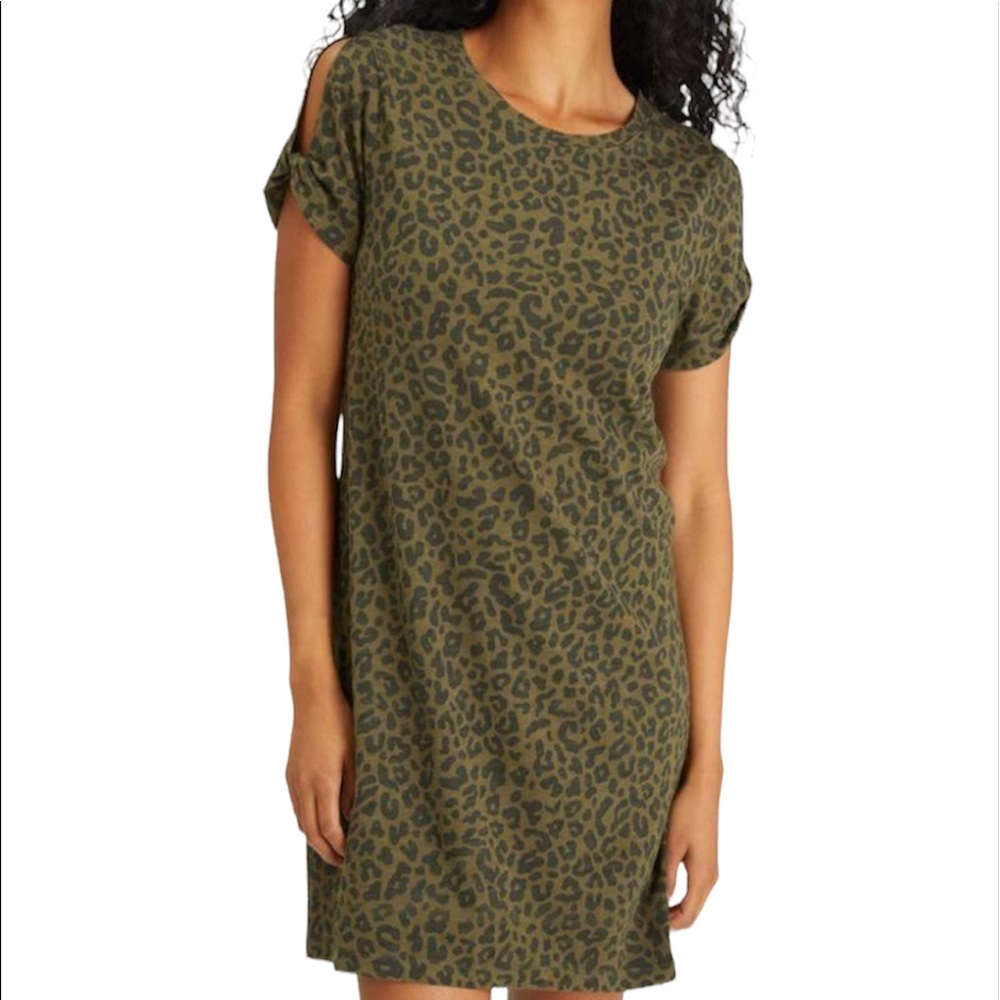 SANCTUARY SO TWISTED T-SHIRT DRESS ANIMAL PRINT  Size XL NWT